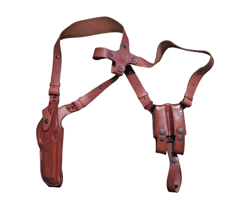 Leather Shoulder Holster System Compatible with Glock 17, 19, 22, 23, 31, 32, 34 - Image 1 of 1