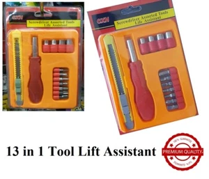 UK New 13 pcs Screw driver assorted Life assitant set Kit Case with cutter - Picture 1 of 3