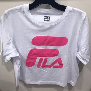 Fila Training Crop White/Pink T-shirt, Sizes S, M And XL, NWT - Picture 1 of 4