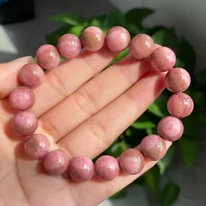11,6 mm Natürliche Rote Rhodonit Quarz Kristall Edelstein Perlen Armband C1313 - Bild 1 von 6