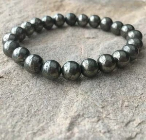 Pyrite Bracelet 8mm Genuine and natural pyrite bracelet For Money & Good Luck - Picture 1 of 4