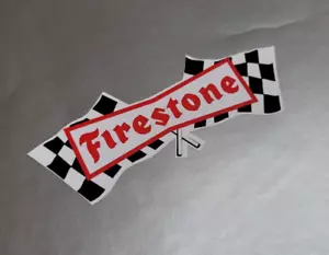 Pegatinas de coche clásico estilo Firestone años 50 bandera a cuadros 6" par bicicleta de carreras de carreras - Imagen 1 de 1