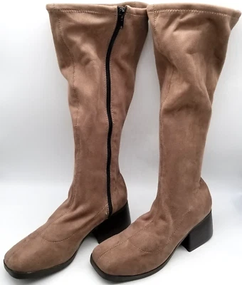 Journee Collection Mujeres Marrón Imitación Gamuza Tacón Bloque Medio Pantorrilla Botas 9 Foto 1 de 4