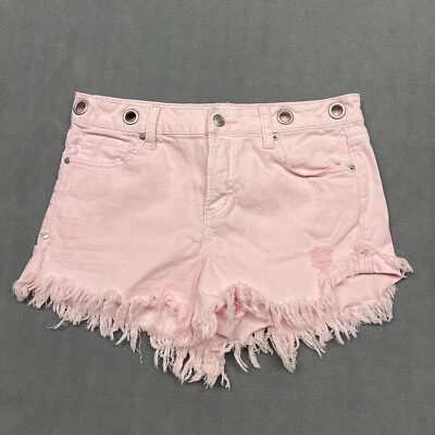 Pantalones cortos para mujer altar'd state 27 rosa con ojal deshilachado Dainty Free Spirit Foto 1 de 4