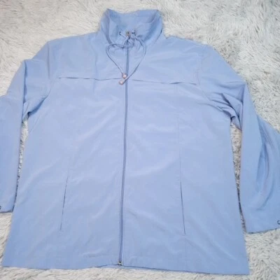 Line Up Jacket Womens XL Blue Windbreaker Pockets Zip Up Lightweight Casual - Image 1 of 4