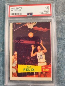 1957 TOPPS Basketball #35 RAY FELIX ROOKIE NEW YORK KNICKS - PSA Graded  - Picture 1 of 2