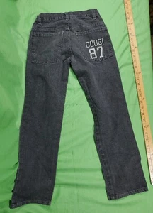 Youth Coogi 87 Embroidered Pants Black Gray Style Faded Size 8 - 23" Inseam - Picture 1 of 8