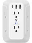 6-Outlet Wall Tap Surge Protector with 3 Fast Charger Ports (2USB-A + 1USB-C) - 