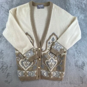 Vintage Marisa Christina Strickjacke Damen Medium Creme Metallic Lammwolle Angora - Bild 1 von 16