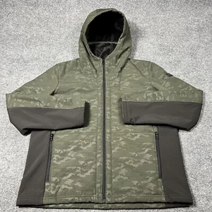 Tumi Jacket Womens XL Green Camo Hood Full Zip Fleece Lined - Picture 1 of 13