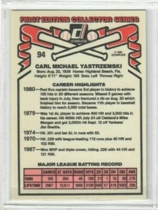 1981 Donruss #94 Carl Yastrzemski Boston Red Sox Baseball Card - Picture 1 of 2