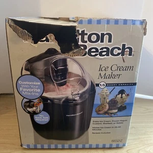 Hamilton Beach 68321 Ice Cream Maker, 1.5-Quart, Black - New, Open Box - Picture 1 of 5