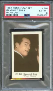 1962 Dutch CA Set Card #248 RAYMOND BURR Actor PERRY MASON TV Series PSA 6 - Picture 1 of 2