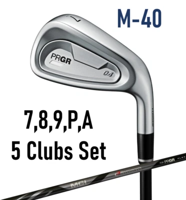 PRGR 04 IRON SET #7, 8, 9, P, A MCI GRAPHITE SHAFT M-40 STIFF-REGULAR FLEX 5pcs - Image 1 of 4