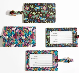 NEW Set of 2 Floral Kitty Luggage Suitcase Tags Travel Cat Lady Box - Picture 1 of 3