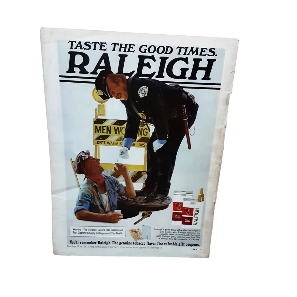 Raleigh Cigarettes 1976 oficial de policía anuncio impreso original vintage Foto 1 de 1