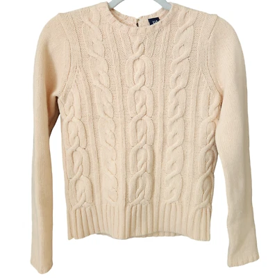 Suéter De Colección Y2K GAP Para Mujer S Cable Tejido Lana Angora Cachemira Mezcla Recortado Melocotón Foto 1 de 4