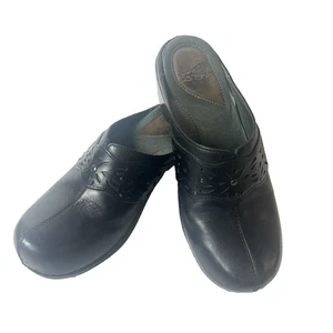 Dansko Black Leather Clog Women's EU 38 US 7.5-8 Comfort Mule Slip On Work Shoes - Picture 1 of 11