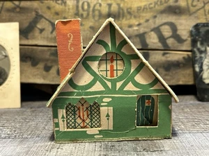 Vintage Putz Haus Dolly Toy Co Pappe Papier Glitzer Glimmer grün - Bild 1 von 7
