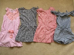 Girls 7 Years ALL NEXT Playsuit Bundle X 4 Floral Stripe Pink Summer Holiday - Picture 1 of 8