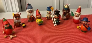 Grupo 9 Adornos Navideños STEINBACH Madera Vintage - Imagen 1 de 9