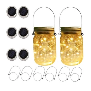 6 Pack Solar Mason Jar Lights for Outside, 30 LED Solar Mason Jar Lids Fairy ... - Picture 1 of 7