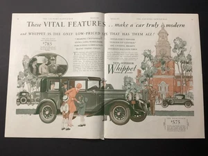 1929 Willys Whippet 2-seitige Druckanzeige "New Superior Whippet Fours & Sixes" - Bild 1 von 1