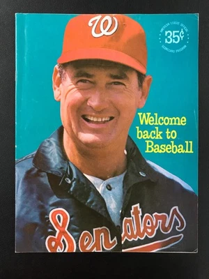 1969 Washington Senators Baseball Program Scorecard MLB AL w/Ted Williams VTG! - Image 1 of 3