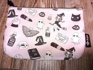 Ipsy X Valfre Black Magic Glam Bag Pink Makeup Cosmetic Witch Goth Halloween Cat - Picture 1 of 3