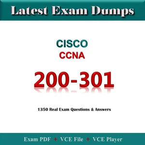 Cisco CCNA 200-301 Zrzuty egzaminacyjne PDF, VCE i przewodnik po studiach - 1350 rzeczywiste pytania i odpowiedzi egzaminu - Zdjęcie 1 z 3