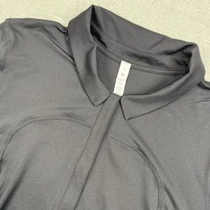 Lululemon Women's Quick Drying Short Sleeve Polo Size 14 Black Performance Golf - Picture 1 of 7