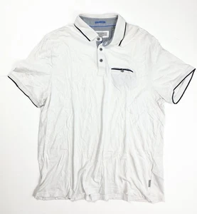 Ted Baker London White Chest Pocket 1/4 Button S/S Polo Men's Size 7 / 3XL - Picture 1 of 5