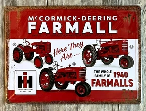 McCormick-Deering Farmall Tractors 12 x 17 Embossed Novelty Metal Sign New - Picture 1 of 2