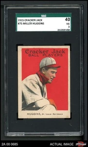 1915 Cracker Jack #75 Miller Huggins Cardinals HOF SGC 3 - VG - Picture 1 of 2