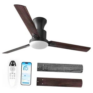  Ceiling Fans with Lights, 42 inch Flush Mount 42 IN Vintage Gray Maple Walnut - Picture 1 of 7
