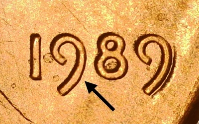 1989 LINCOLN CENT - DDO - DOUBLED DIE OBVERSE VARIETY - UNC BU - Image 1 of 3