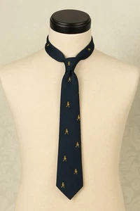 Vintage Ensign Club / Regimental Tie – Navy Blue with Gold Walking Gentleman - Picture 1 of 9