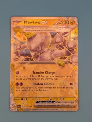 Mewtwo ex 058/182 SV04: Paradox Rift Holo Double Rare - Image 1 of 2