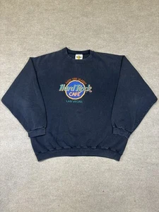 Vintage 90s Hard Rock Cafe Save The Planet Las Vegas Embroidered Crewneck Medium - Picture 1 of 7