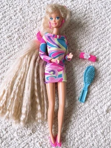 Barbie Totally Hair 1980 Doll Outfit Multi-color Sweater Dress & Accessories - Picture 1 of 6