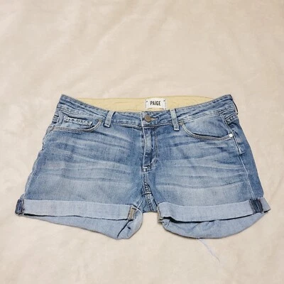 Paige Jean шорты женщин размер 26 Toni свернутый вкладка кромки средний стирка синий джинсовой ткани США - Изображение 1 из 4