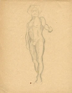 Página de 1914 del álbum escolar del artista ruso M.A. Markov DESNUDO MASCULINO # 12 - Imagen 1 de 1