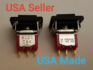 60 SPDT Momentary Push Button Switches 8121J81ZGE22 Black Frame & Cap CKN4025-ND - Picture 1 of 5