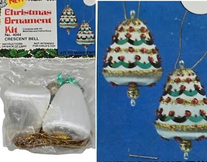 Holiday Vintage Christmas Ornament DIY Kit Crescent Bell-Makes 2 - Picture 1 of 8