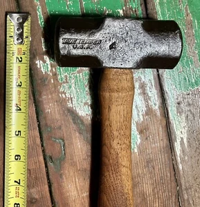 Vintage TRUE TEMPER 4 LB Short Blacksmith Sledge Hammer w/ Wood Handle 16”  USA - Picture 1 of 6