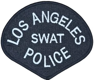 LOS ANGELES SWAT POLICE LA TAG UNIFORM BLACK TACTICAL COP LAW IRON ON PATCH - Picture 1 of 2