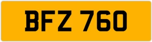 BFZ 760 B 3x3 PLACA DE NÚMERO PRIVADA SIN FECHA BEC BRY BEN BOB BAZ BIL BAS BON - Imagen 1 de 1