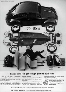 1960 Volkswagen Beetle Bug "Got Enough Parts" Original Print Ad - Picture 1 of 1
