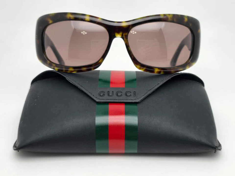 Gafas de sol Gucci GG2971/S 086SB verde oscuro marco habanero lentes grises con estuche Italia Foto 1 de 4