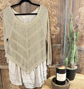 Simply Couture Acrylic Cotton Tiered Boho Layered Women’s Tunic Sweater Sz 1X - Picture 1 of 5